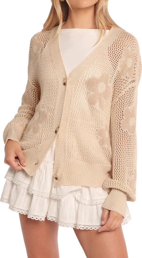 Winslow Open Knit Flower Cardigan | Nordstrom