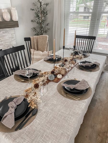 Simple Fall Tablescape 


Thanksgiving table fall table fall placesetting thanksgiving place setting fall centerpiece dining room dining table dining chair linen tablecloth black dinnerware cloth napkin cheeseboard long cutting board black utensils gold utensils 

#LTKstyletip #LTKunder50 #LTKSeasonal
