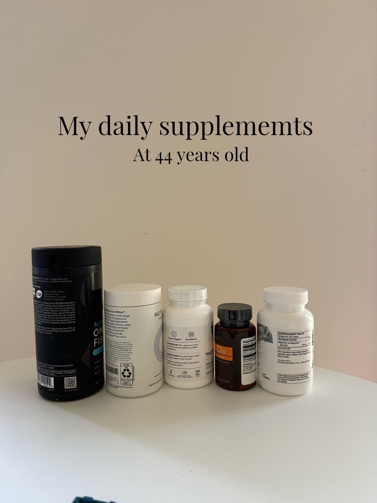 My daily routine supplements at 44 years old ￼

#LTKselfcare #LTKOver40 #LTKBeauty