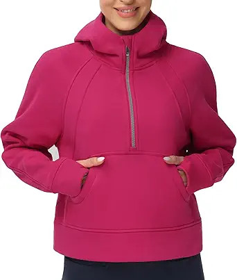 THE GYM PEOPLE Womens' Hoodies Half Zip Long Sleeve Fleece Crop Pullover Sweatshirts with Pockets... | Amazon (US)