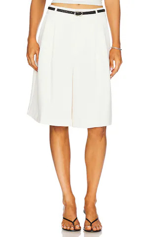 Good American Luxe Suiting Long Shorts in Cloud White001 from Revolve.com | Revolve Clothing (Global)