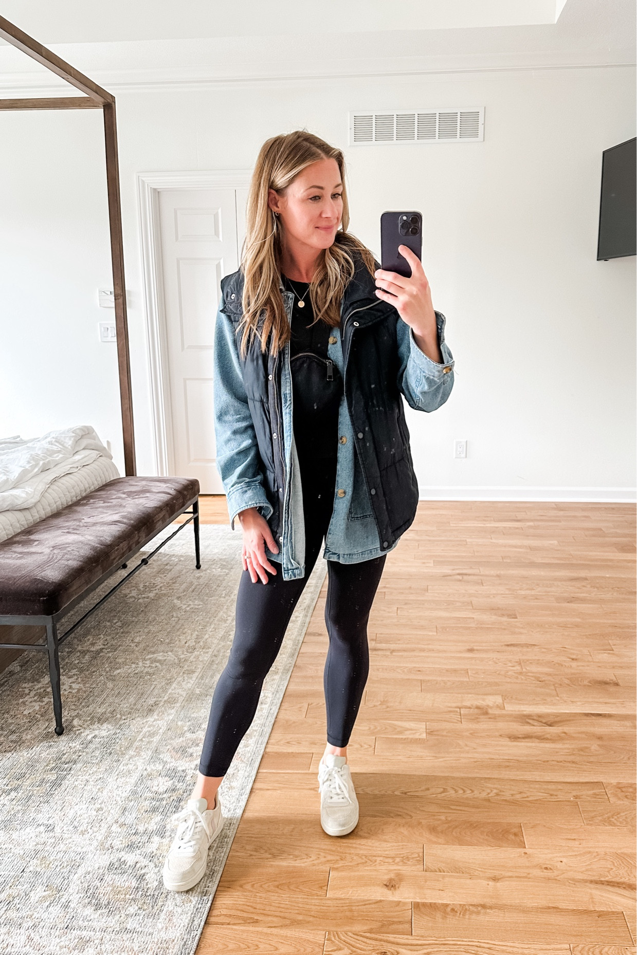 For sure my fall uniform 💯 perfect layers so you can take them all off throughout the day 🤣 finally leveling out to fall temps instead of the 80s we had the last week! 
Oversized vest & tennis shoes 

#LTKFindsUnder100 #LTKStyleTip #LTKShoeCrush