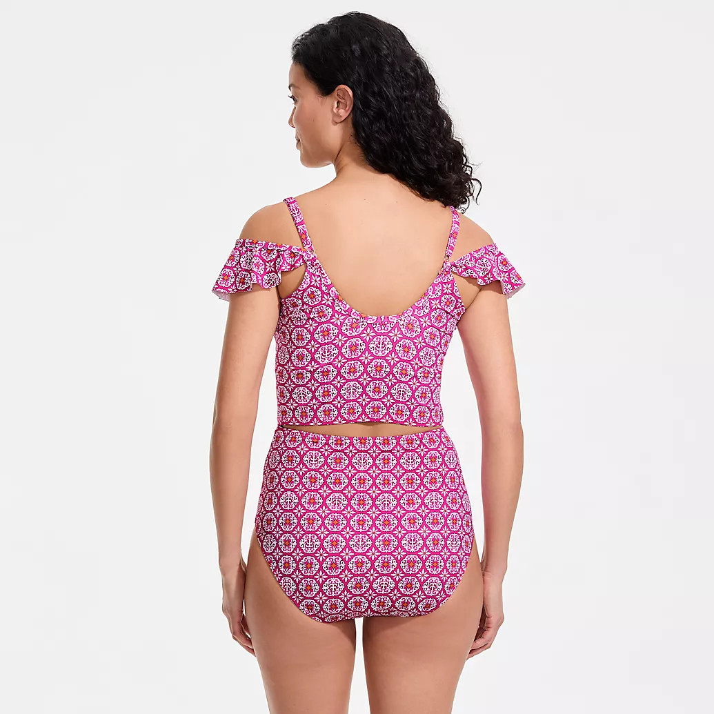 Women's Mastectomy LE x T and T The Tegan Ruffle Midkini Set | Lands' End (US)