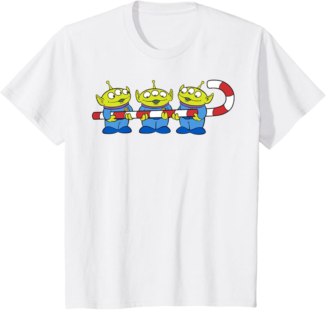 Disney Pixar Toy Story Aliens Candy Cane Christmas T-Shirt | Amazon (US)