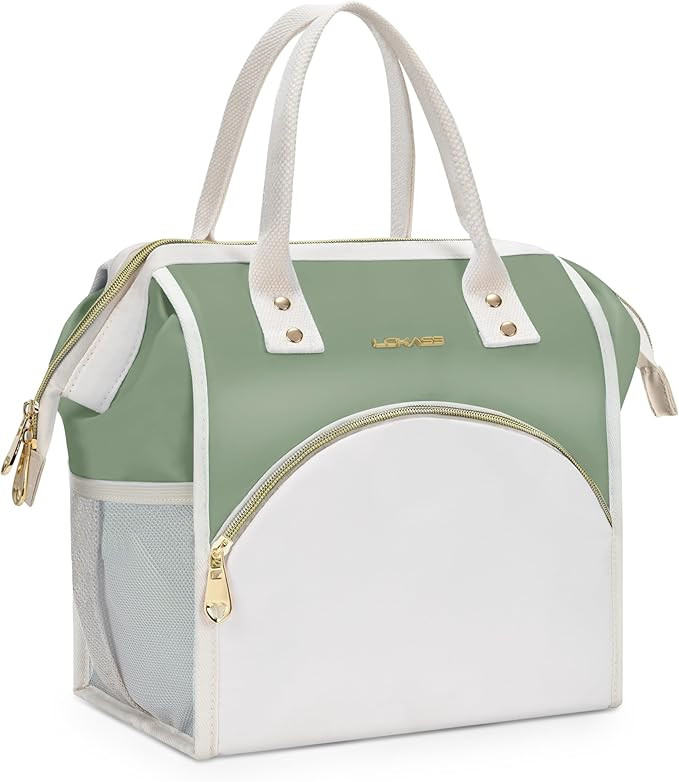 LOKASS Lunch Bag Women Insulated Lunch Box, Wide-Open Lunch Tote Bag Leak-proof Cooler Bag for Wo... | Amazon (US)