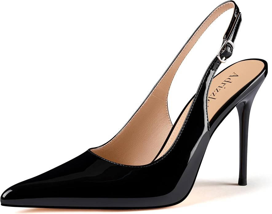 Womens Slingback High Heels Pointed Toe Heels Closed Toe Stiletto Pumps Comfortable Sexy Non-Slip... | Amazon (US)