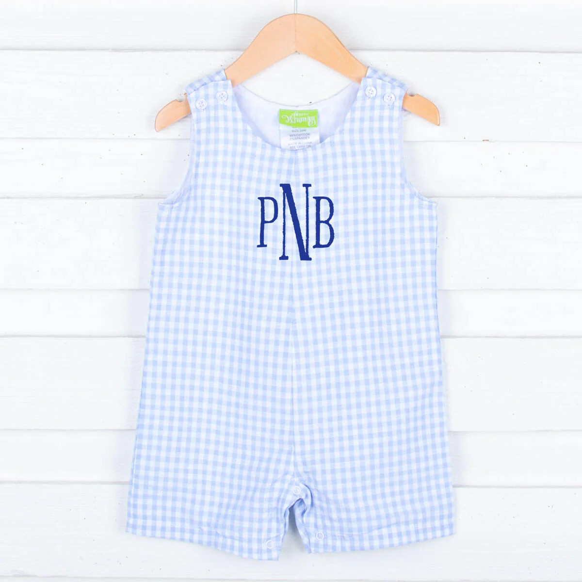 Pastel Blue Gingham Jon Jon | Classic Whimsy