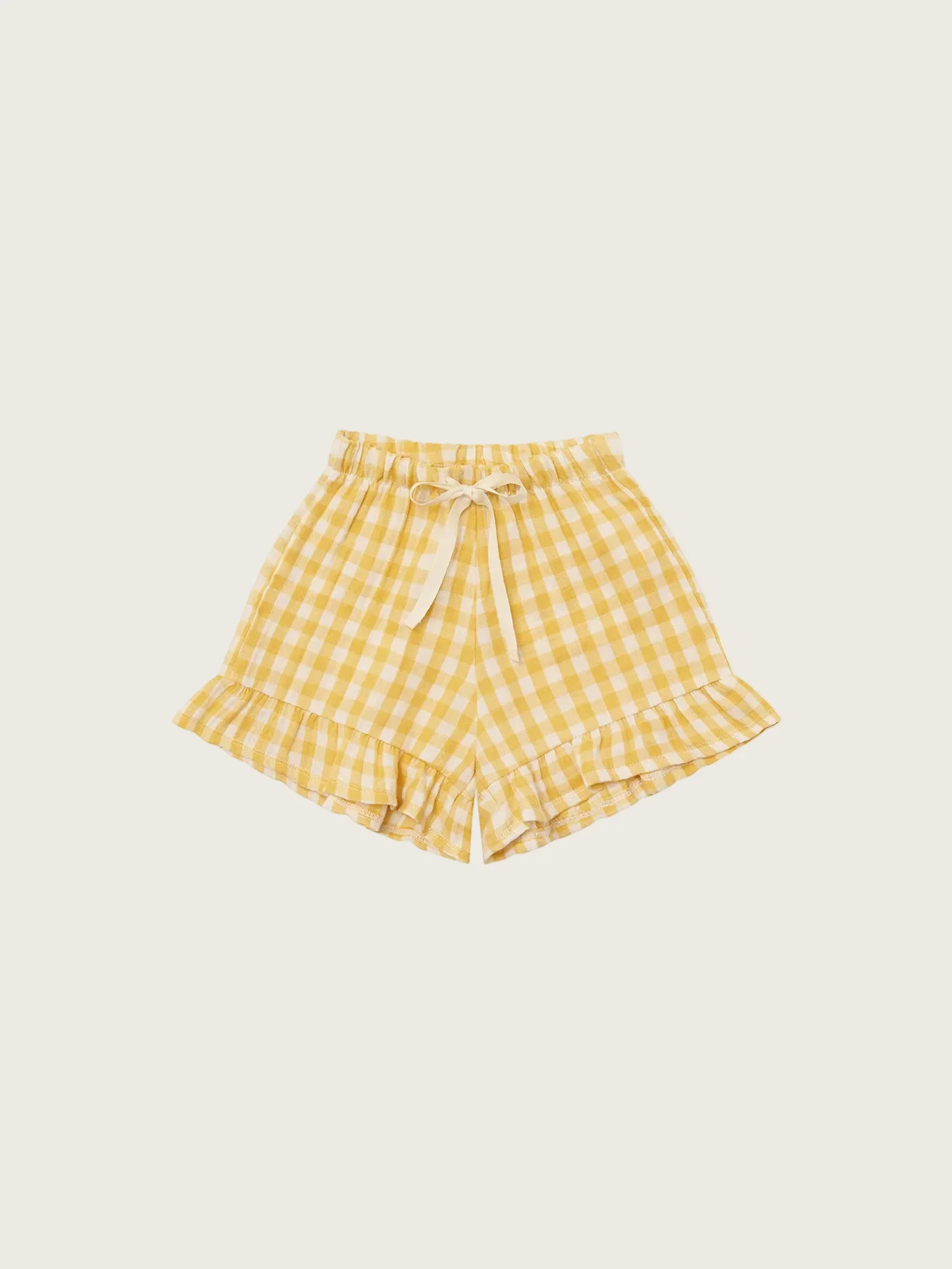 Honeycomb Gingham Frill Shorts | Organic Zoo