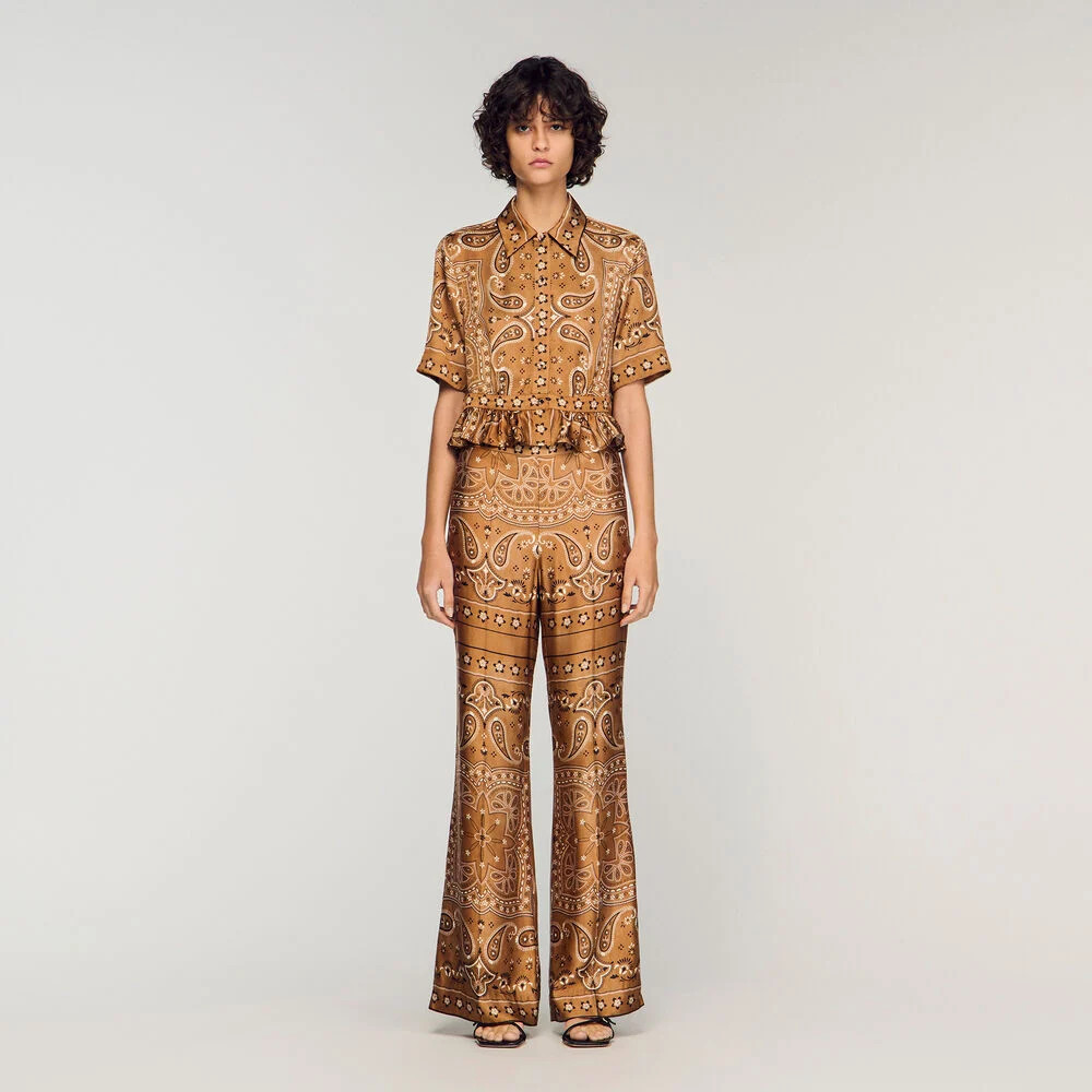 Bandana print cropped shirt | Sandro US | Sandro-Paris US