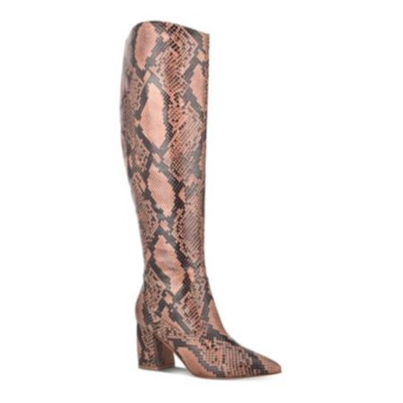 MARC FISHER Womens Brown Snakeskin Padded Comfort Retie Pointed Toe Block Heel Zip-Up Boots 8.5 M | Walmart (US)