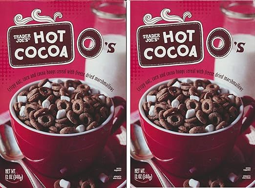 Trader Joe's Hot Cocoa O's Cereal (pack of 2) Crispy oat, corn, cocoa hoops with freeze dried mar... | Amazon (US)