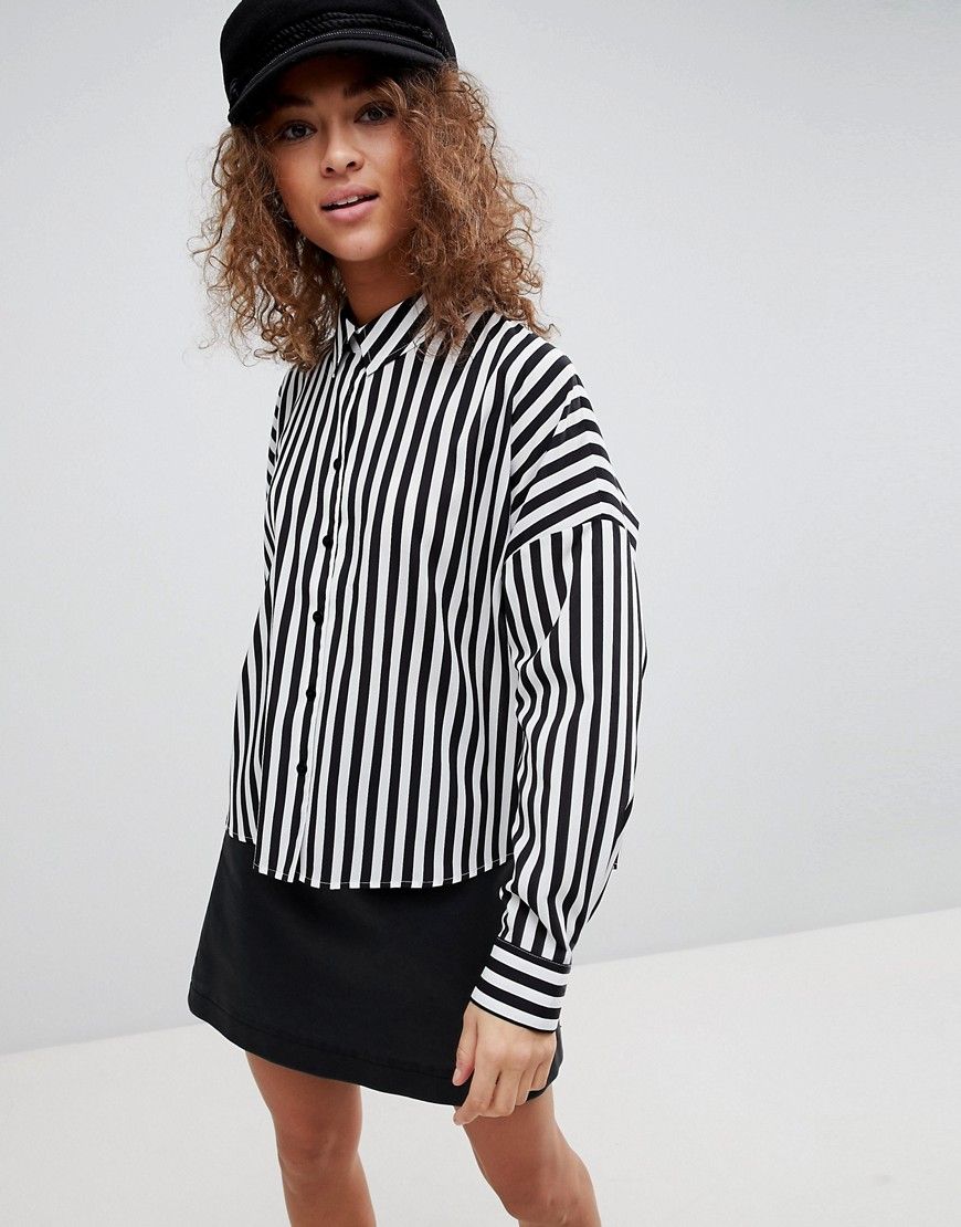 ASOS Crop Shirt in Stripe - Multi | ASOS US