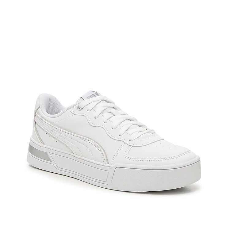 Puma Skye Sneaker | Women's | White/Silver Metallic | Size 8 | Sneakers | DSW