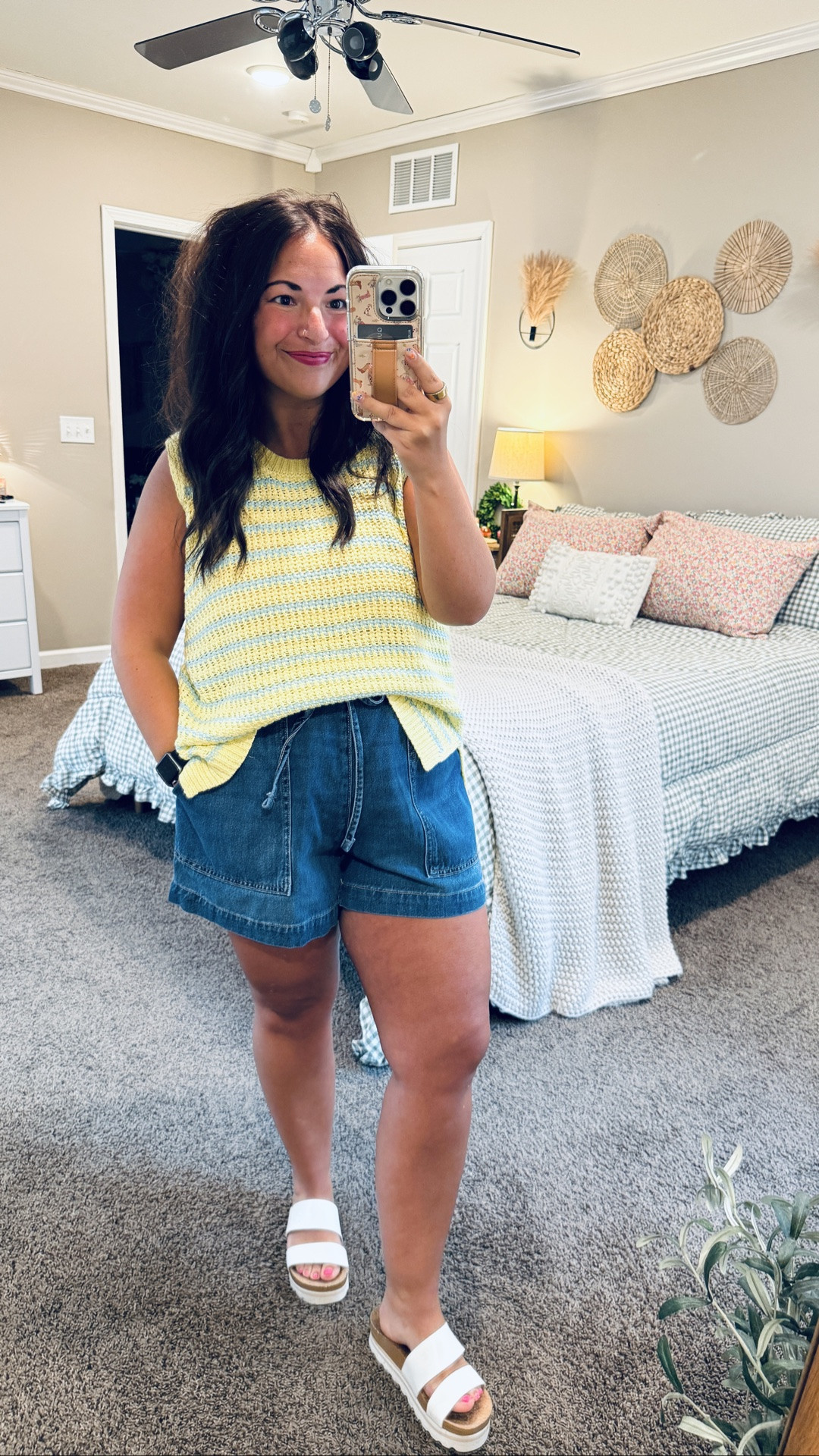 This top came with me to Texas, & I'm so glad it did! ☀️🌊 The perfect lightweight sweater vest for summer vacations, beach towns, & everyday outfits. I love how easy it is to style with shorts, jeans, or linen pants! 🤍 

 #LTKootd #LTKSeasonal #LTKMidsize