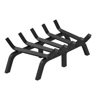 Fireplace Log Grate 24 in. Heavy-Duty Fireplace Grate Solid Powder-coated Steel Bars Log Firewood... | The Home Depot
