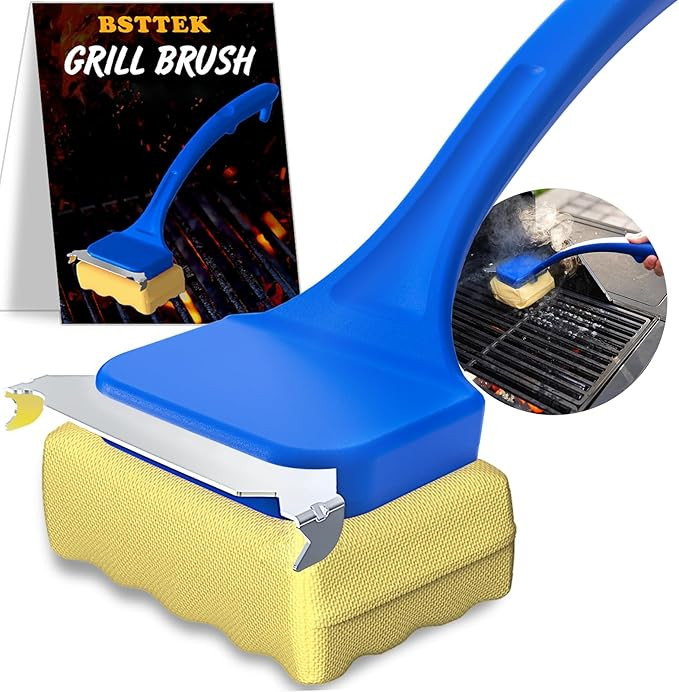 Grill Brush for Outdoor Grill, BBQ Grill Brush Bristle Free, Steam Grill Cleaner with Scraper, Gr... | Amazon (US)