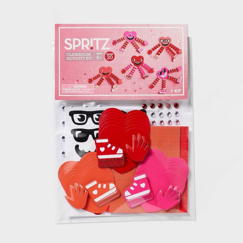 20ct Valentine's Kids Classroom Activity Kit Heart Buddies - Spritz™ | Target