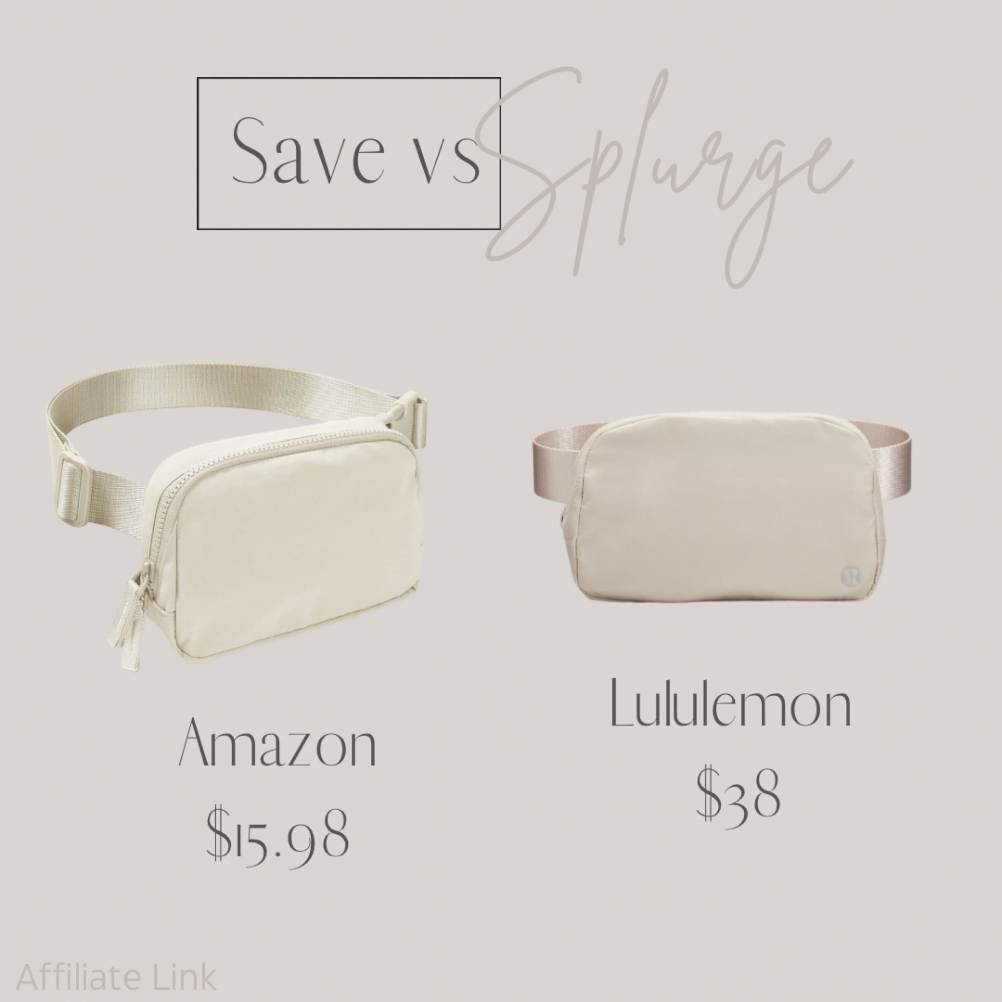 Save VS Splurge

Amazon, Amazon finds, Lululemon, fannie pack, belt bag. 

#LTKunder50 #LTKFind
