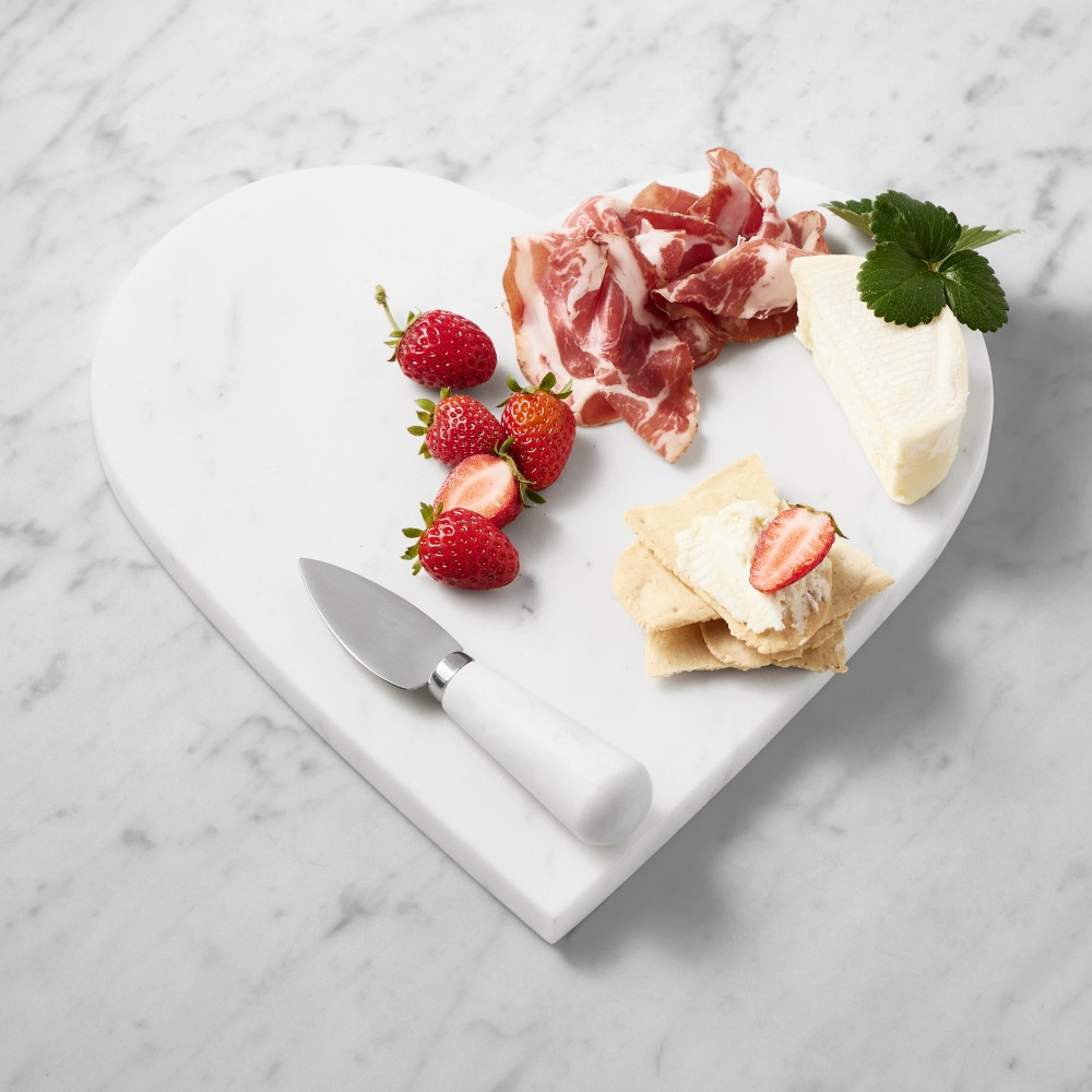 White Marble Heart Cheese Board | Williams-Sonoma