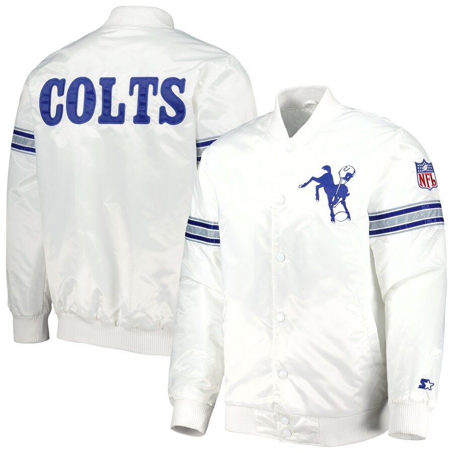 Men's Indianapolis Colts Starter White The Power Forward Full-Snap Jacket | NFL Shop