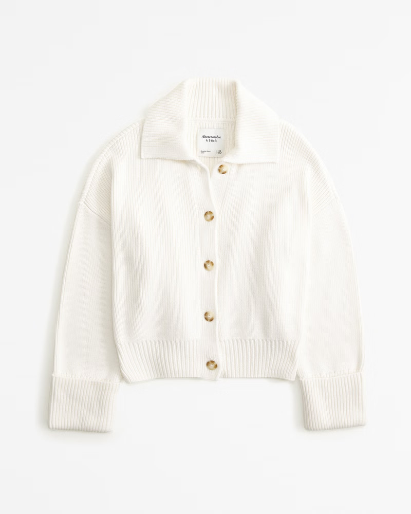 Women's Collared Cardigan | Women's Tops | Abercrombie.com | Abercrombie & Fitch (US)