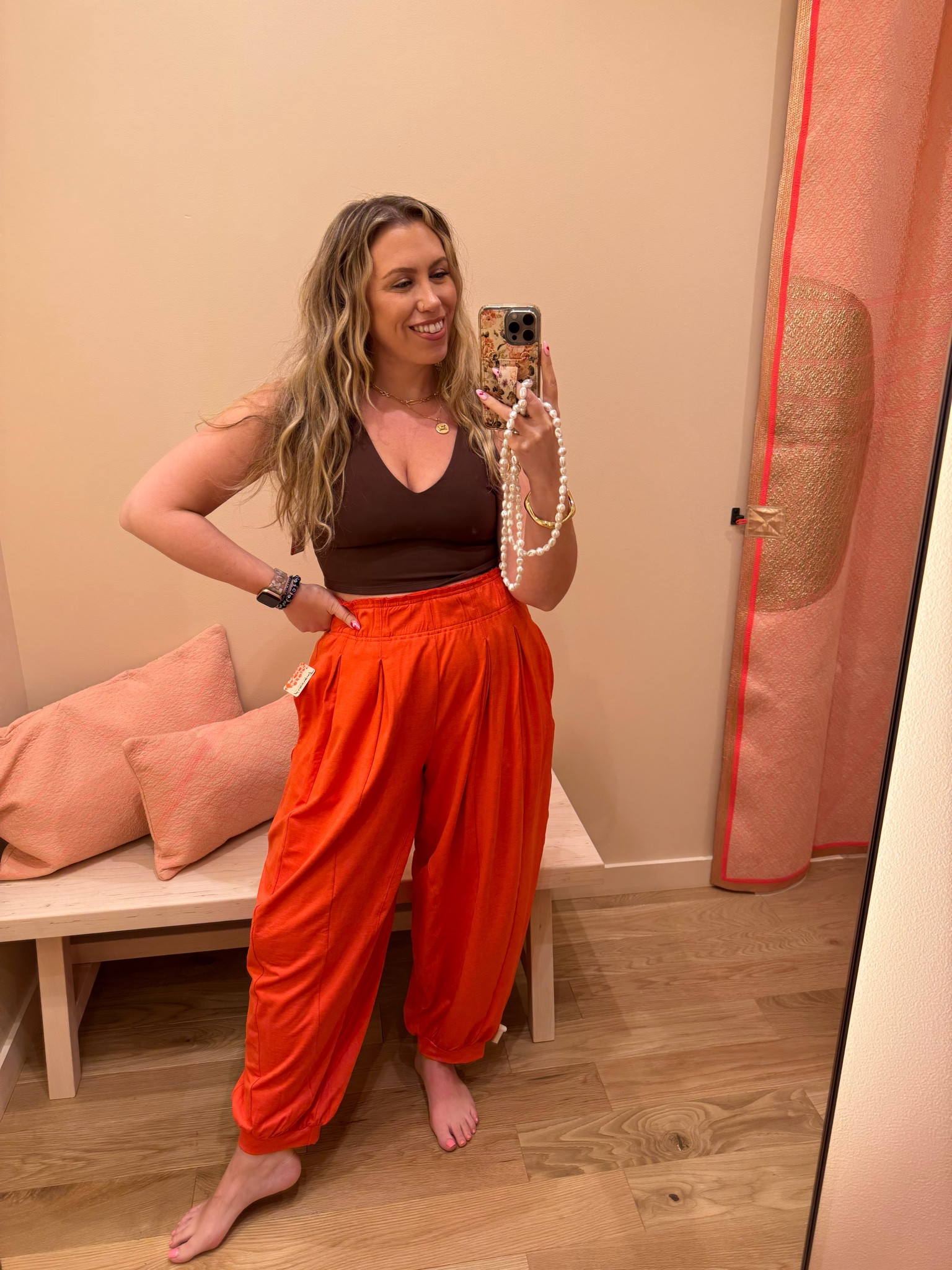 Brown and orange loungewear outfit, FP movement, free people 

#LTKMidsize #LTKStyleTip #LTKActive