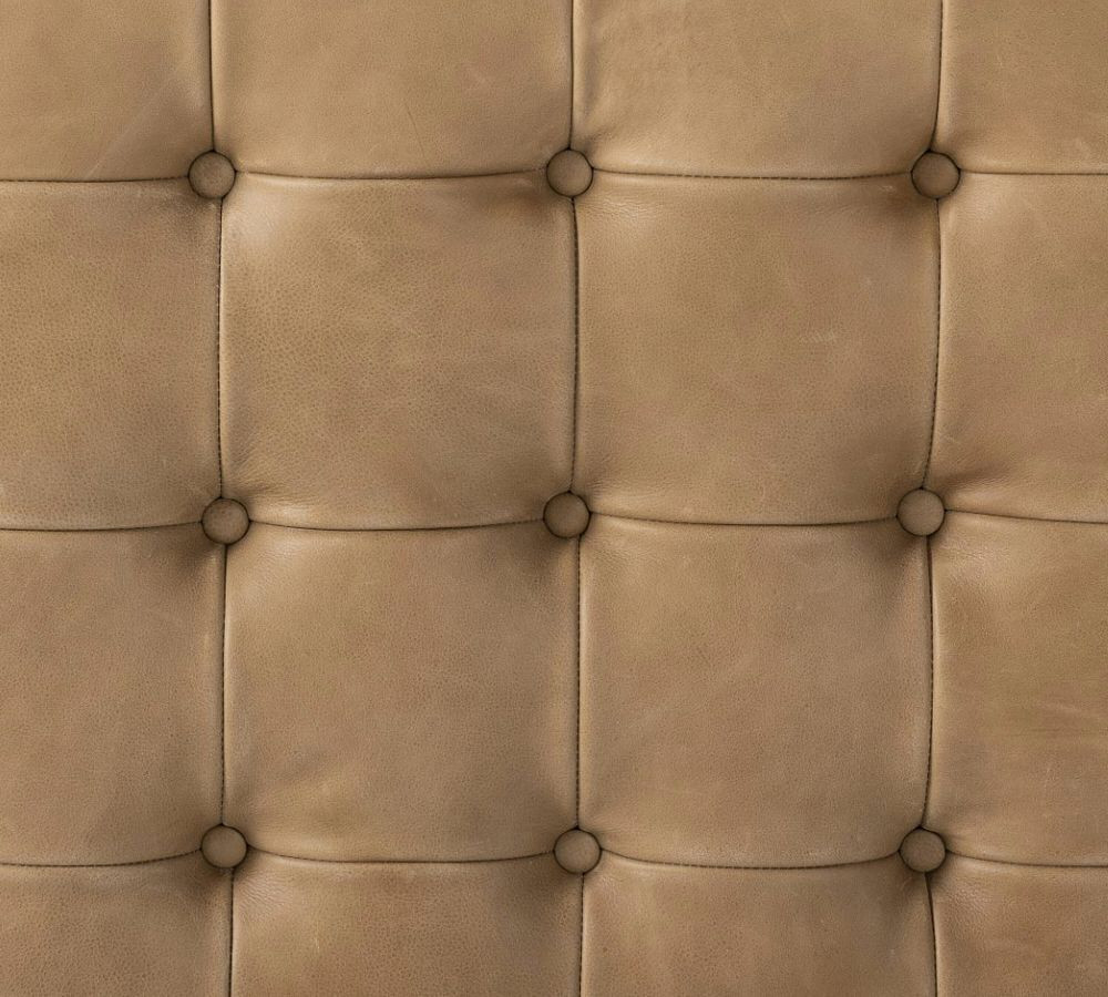 Callum Leather Ottoman | Pottery Barn (US)