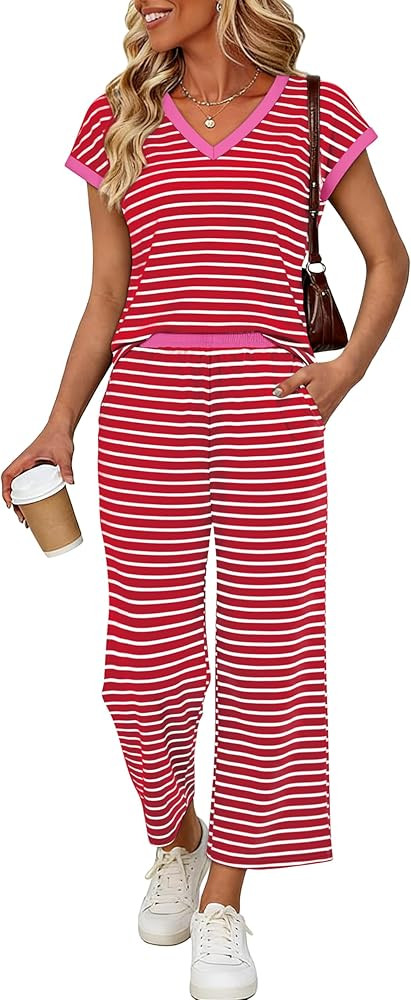 Sampeel Two Piece Sets for Women Lounge Sets Matching Sets Women Clothing Airport Travel Outfits ... | Amazon (US)