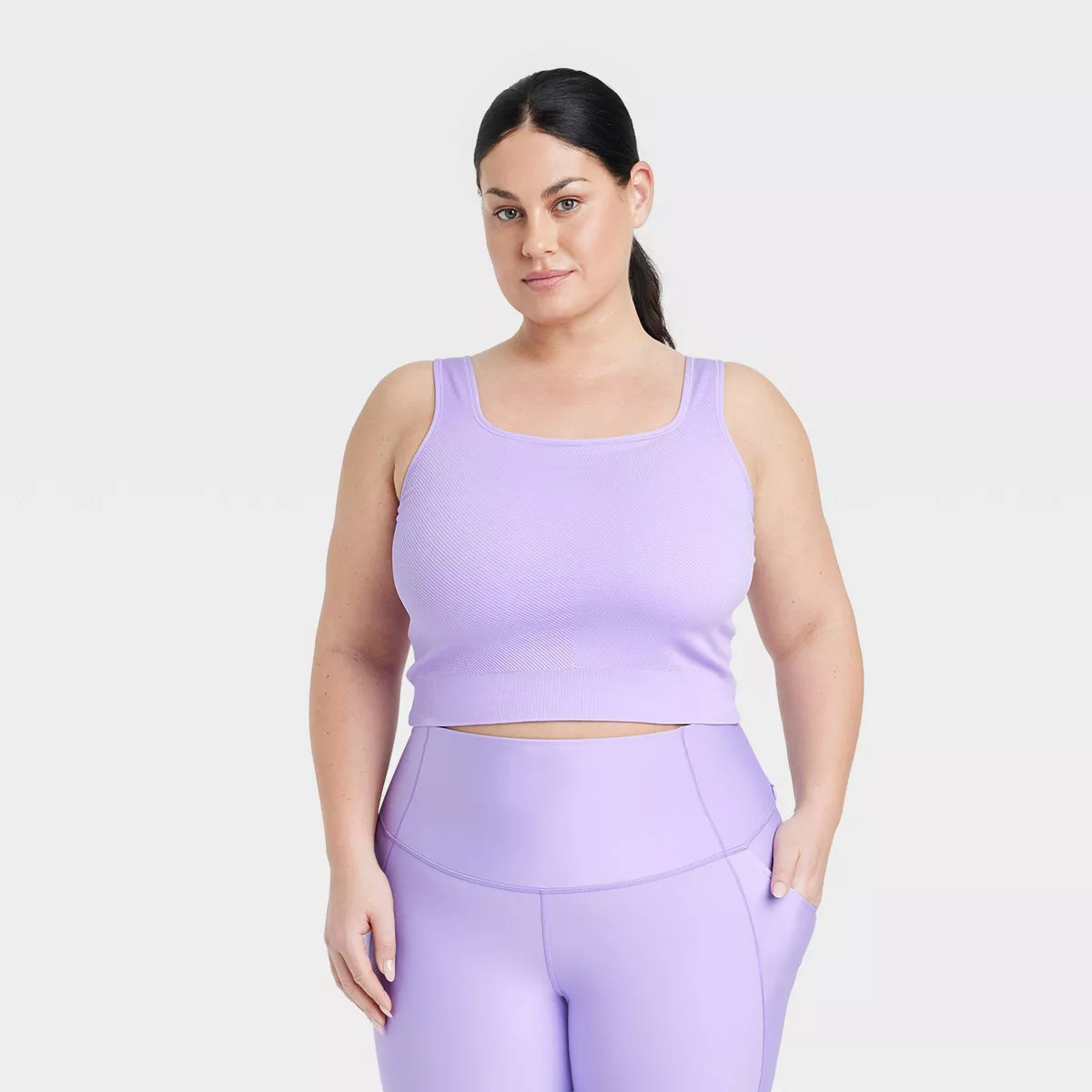 Women's Seamless Square Neck Cropped Tank Top - All In Motion™ | Target