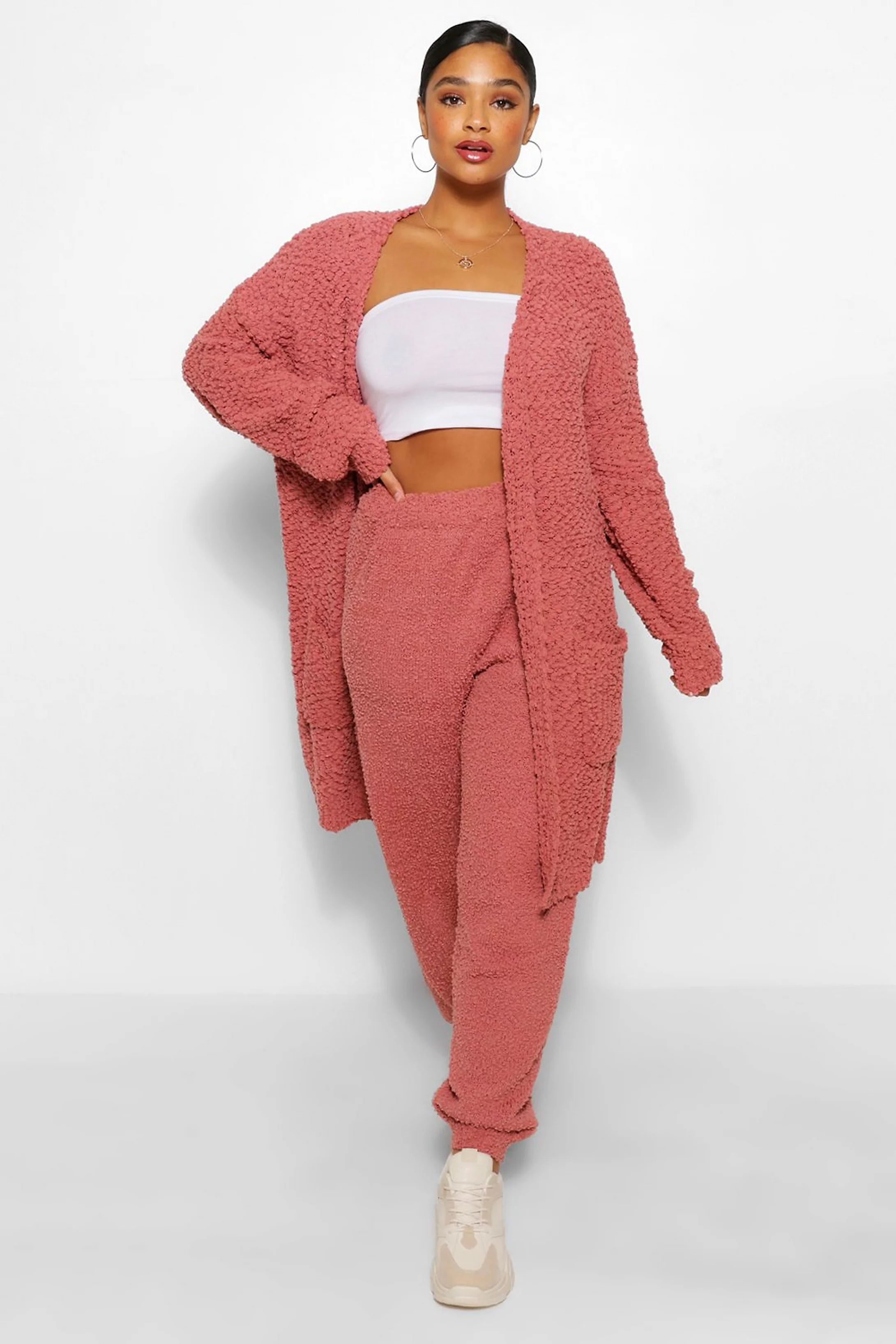 Plus Oversized Textured Knit Cardigan | Boohoo.com (US & CA)
