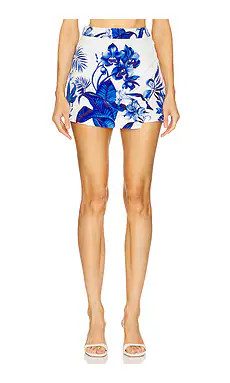 ROCOCO SAND Mini Skirt in White & Blue from Revolve.com | Revolve Clothing (Global)