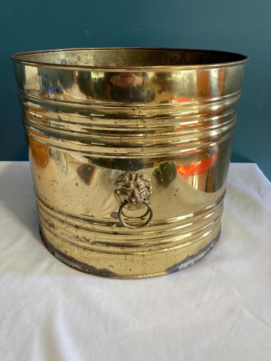 Vintage Rare Lion Head English Brass Planter | eBay US