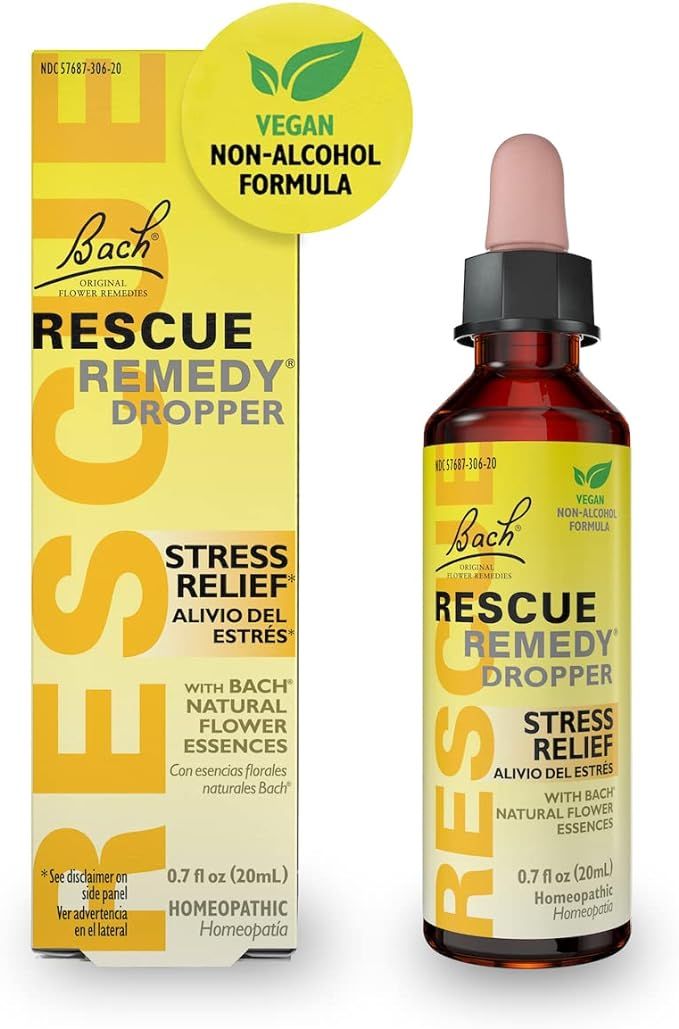 Bach RESCUE Remedy Dropper 20mL, Natural Stress Relief, Homeopathic Flower Essence, Vegan, Gluten... | Amazon (US)