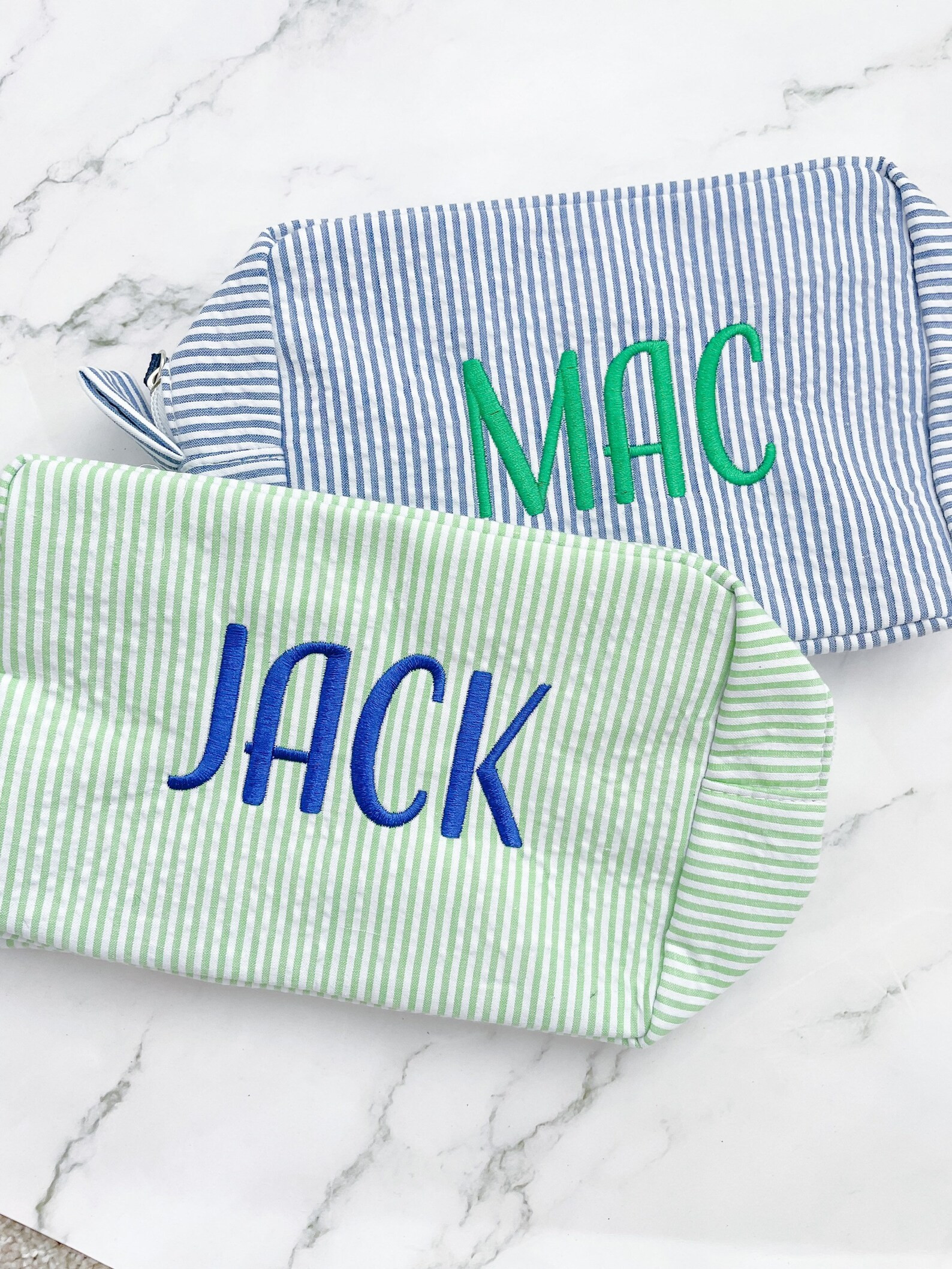 Seersucker Monogram Toiletry Bag Seersucker Toiletry Bag - Etsy | Etsy (US)