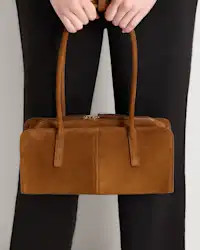 Italian Suede East-West Shoulder Bag | Quince