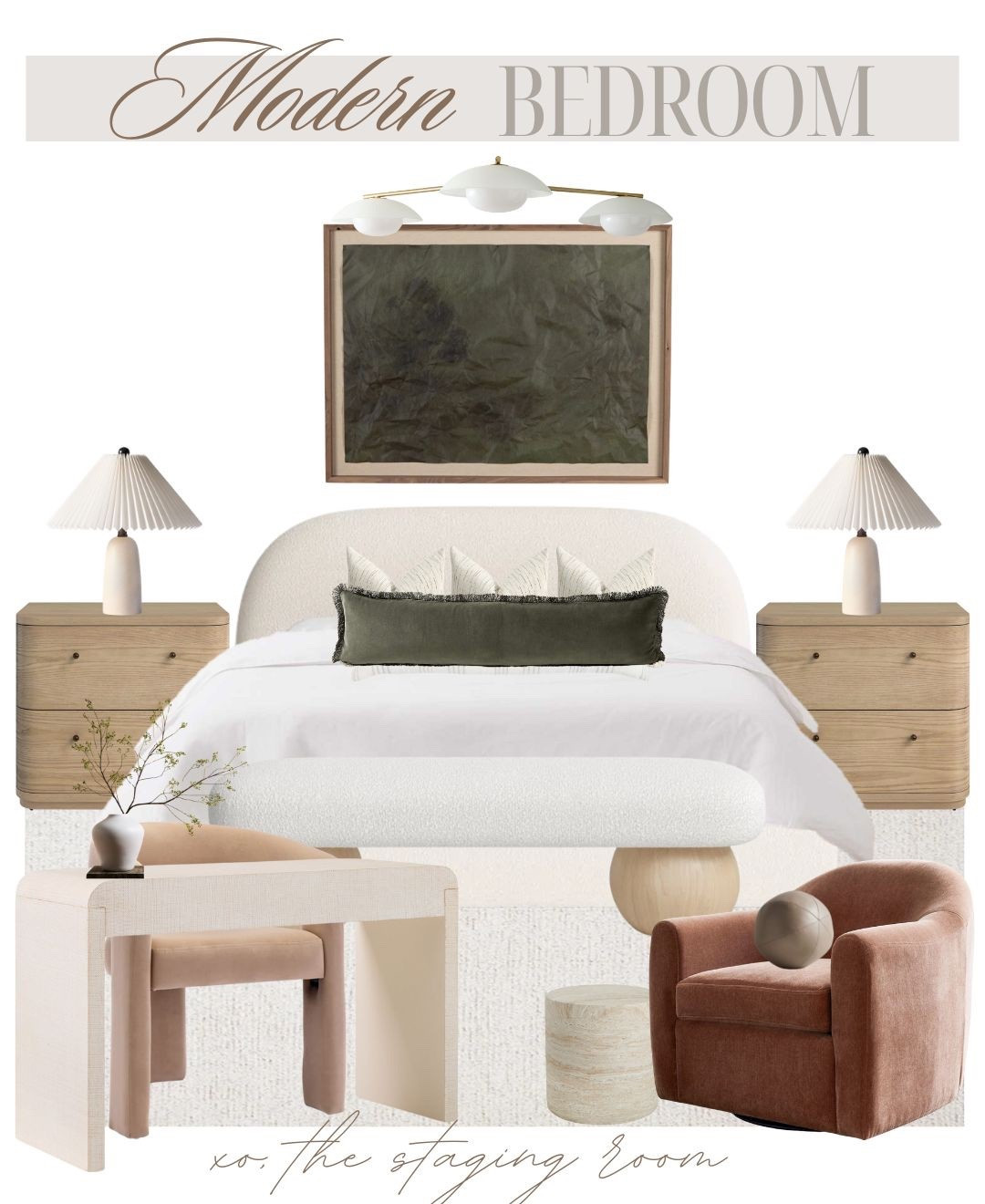 Contemporary, modern bedroom with a few moody accents 🤎

Bed, desk, swivel chair, desk chair, bedroom rug, nightstands, wall art, table lamps, bench, side table, chandelier, home decor, home accents

#LTKsale #LTKcasa #LTKcanada