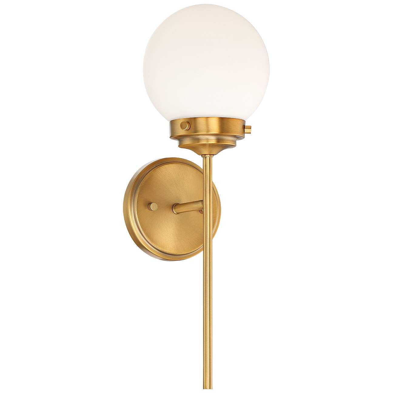 Ayva 18" High Brass and White Glass Wall Sconce - #70F24 | Lamps Plus | Lamps Plus