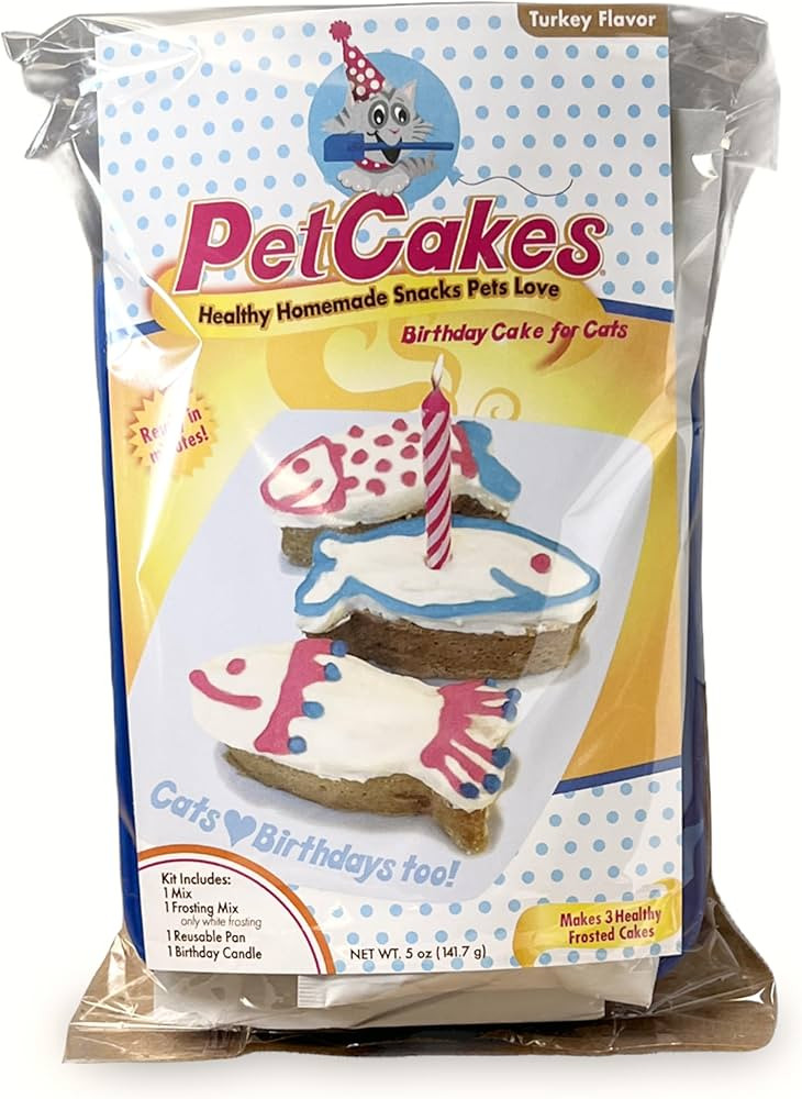 Cat Birthday Cake Kit - All Natural Treats - Kitten & Cats Turkey Flavor Cat Food - 5.5 Oz | Amazon (US)