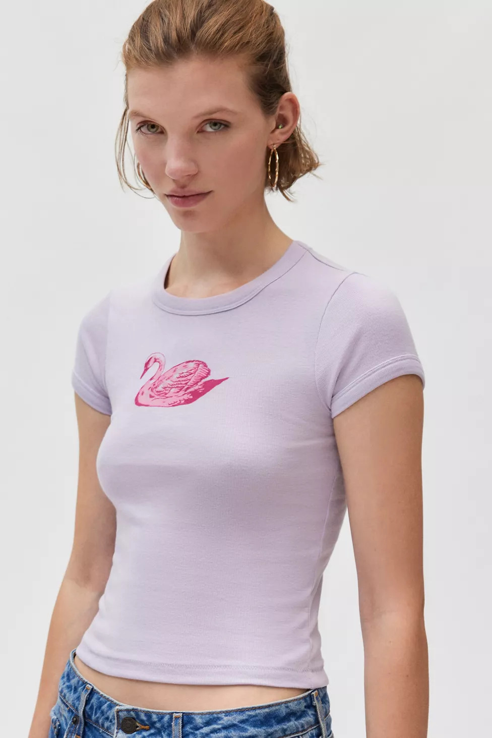 Kimchi Blue Swan Too Perfect Baby Tee | Urban Outfitters (US and RoW)
