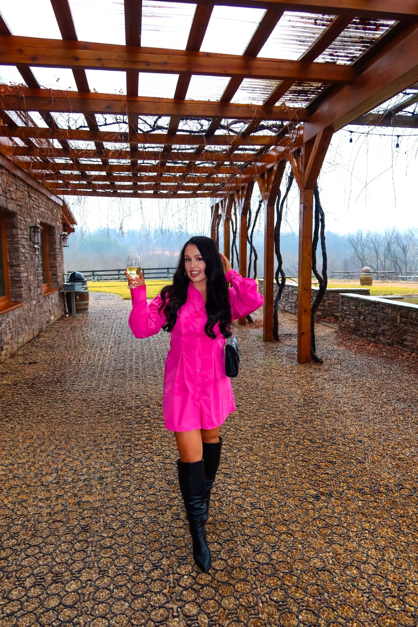 Under $30 Amazon pink button front tunic dress (medium, 5+ colors), under $50 black pointed toe boots (tts) a perfect Valentine’s Day look! #founditonamazon 

#LTKSaleAlert #LTKValentine #LTKootd