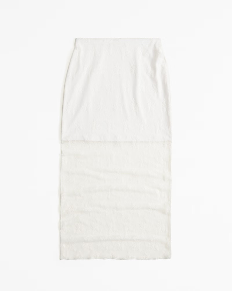 Lace Midi Skirt | Abercrombie & Fitch (US)
