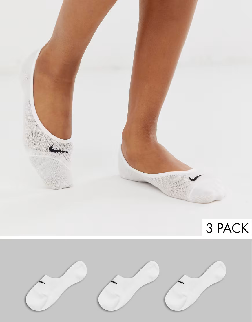 Nike white 3 pack liner socks | ASOS (Global)