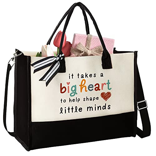 THEBUSSA Teacher Appreciation Gifts - Teacher Gifts for Women - Thank You Teachers Gift, Gift for Teachers - Daycare Preschool Teaching Tote Bags for Women - Canvas Tote Bag | Amazon (US)