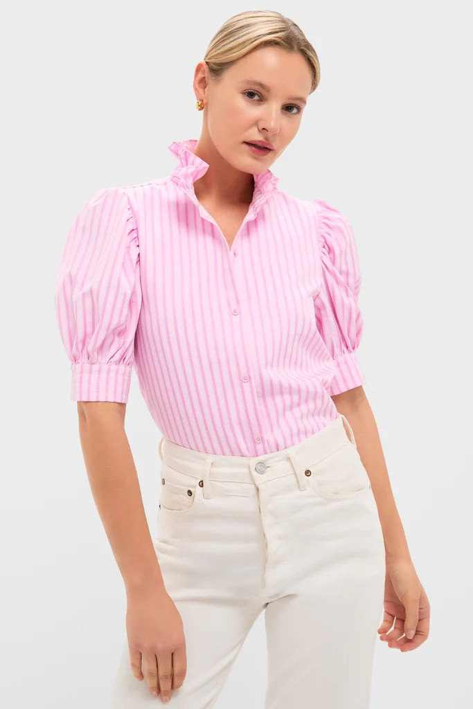 Pink Candy Stripe Louisa Blouse | Tuckernuck (US)