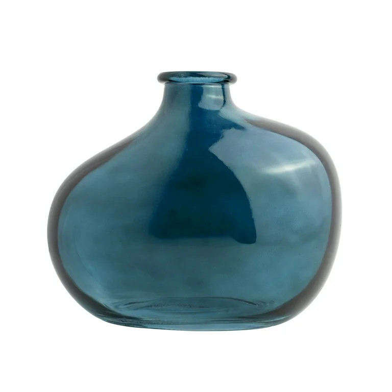 Mainstays Corsair Blue Glass Decorative Vase, 7.3" | Walmart (US)