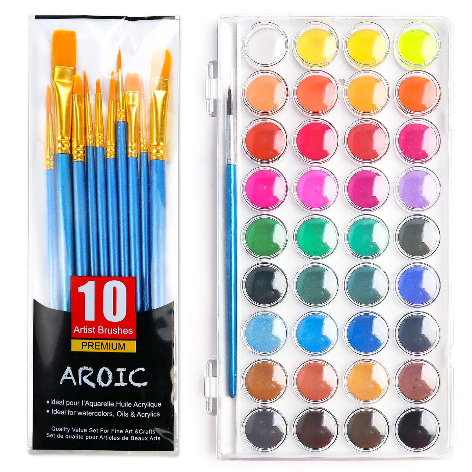 AROIC Watercolor Paint Set, with a Watercolor Paint, 36 Color，and a Package of 10 Brushes of Di... | Amazon (US)