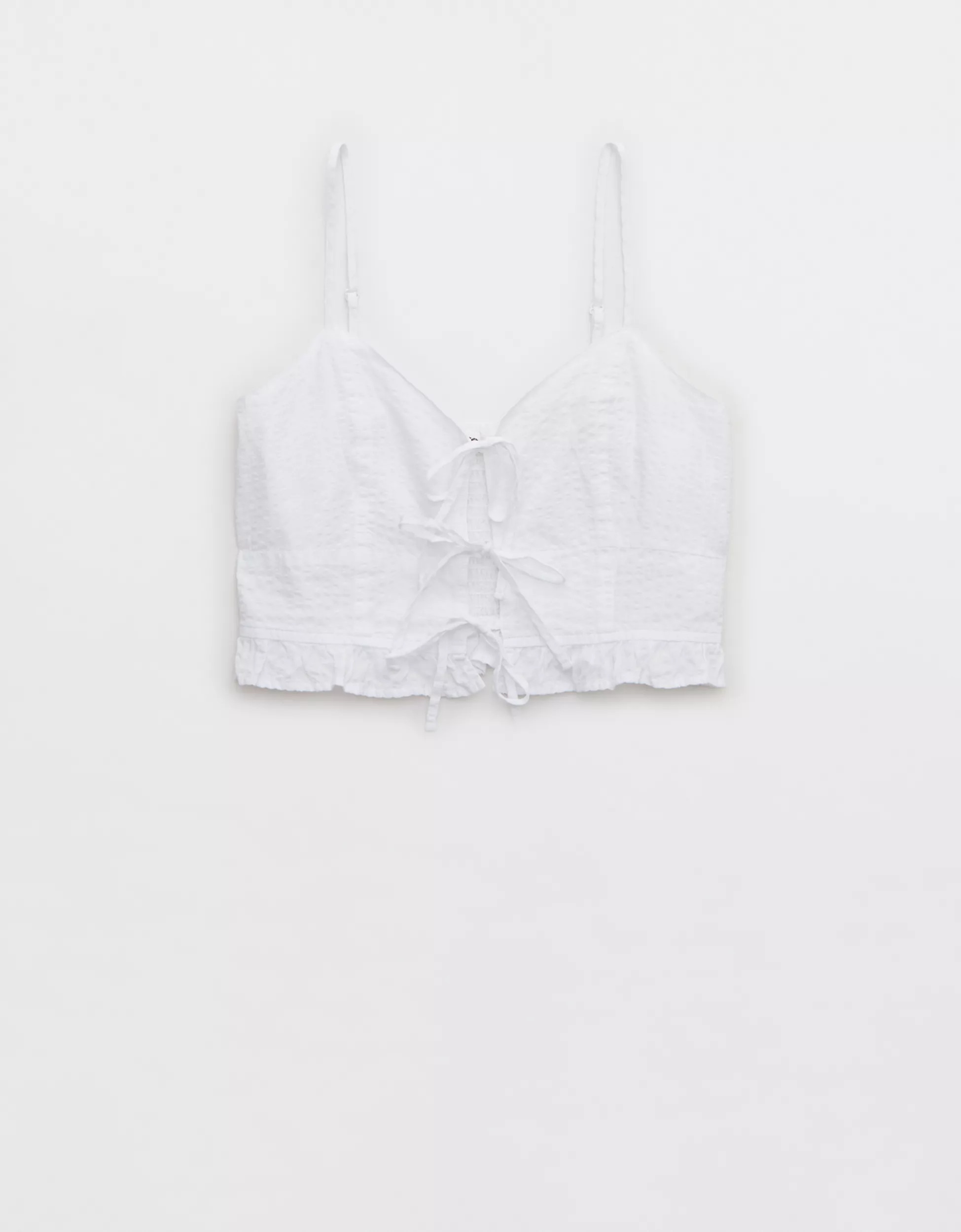 Aerie Woven Lace Up Crop Top | American Eagle Outfitters (US & CA)