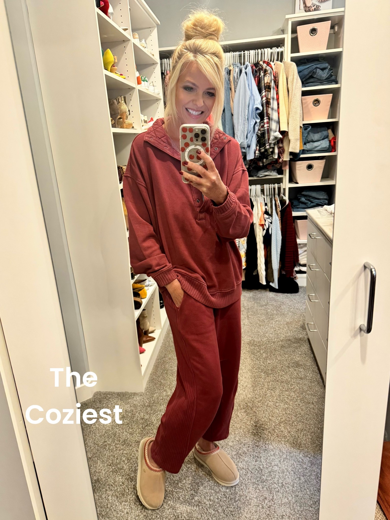 The coziest set and slippers. Fall Fashion. Cherry Red Aerie uggsUggs

#LTKFindsUnder100 #LTKHome #LTKStyleTip