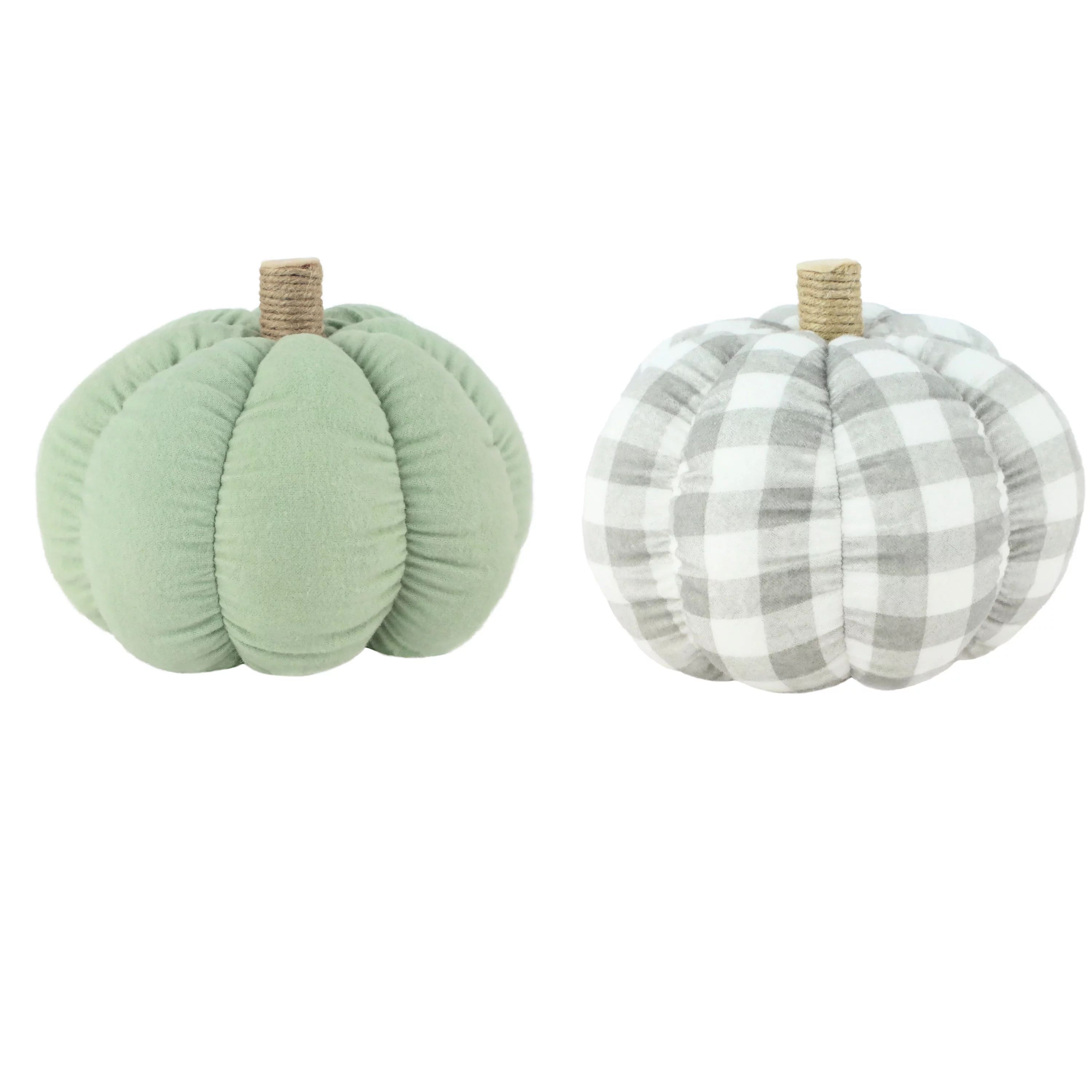 Way To Celebrate Harvest Flannel Pumpkin Soft Decor, 2 Count - Walmart.com | Walmart (US)