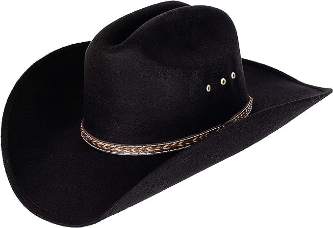Queue Essentials Western Style Pinch Front Straw Canvas Cowboy Cowgirl Straw Hat | Amazon (US)